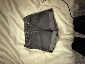 Levi's Wedgie Fit High Rise Cuffed Denim Shorts in Washed Black